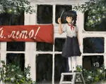 anime banner female school stepstool uniform // 2362x1889 // 2.8MB