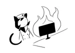 catgirl character:alunya computer fire reaction_image // 1500x1056 // 100KB