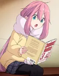 anime book communist_manifesto marxism pink_hair reading // 1280x1647 // 187KB