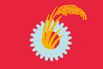 flag flag_only gear japan japanese_communist_party meta:highres red_flag symbol wheat // 2000x1333 // 152KB