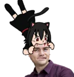 attack ben_shapiro bite black_hair blood catgirl character:alunya crying meta:transparent_background tears // 647x671 // 228KB