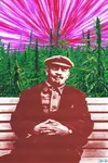 artist:dylan_tyer bench marijuana vaporwave vladimir_lenin // 640x960 // 1.1MB