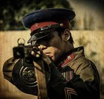 cheka commissar gun meta:photo nkvd peaked_cap soviet_union uniform weapon // 740x702 // 75KB