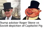 bourgeoisie capitalism donald_trump glasses hat porky roger_stone top_hat united_states // 705x486 // 47KB