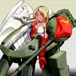 1:1_aspect_ratio anime armored_fighting_vehicle blush hammer_and_sickle mecha_musume obyekt_279 soviet_union tank // 1000x1000 // 738KB