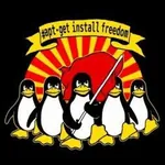 1:1_aspect_ratio flag free_software freedom linux meta:lowres penguin red_flag // 400x400 // 212KB