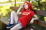 cosplay cute everlasting_summer game meta:highres meta:photo red_hair site:ussr soviet_union ulyana video_game // 2560x1707 // 698KB