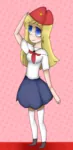 artist:rainbowdoodler209 blonde_hair blue_eyes character:rodina character:rodina_(getchan) pioneer salute site:get site:getchan // 1080x2220 // 1.4MB