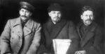 bolshevik hat joseph_stalin meta:monochrome meta:photo mikhail_kalinin russia russian_sfsr soviet_union vladimir_lenin // 880x456 // 64KB