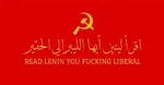 arabic_text flag flag_only hammer_and_sickle liberalism reading soviet_union vladimir_lenin // 1019x529 // 27KB