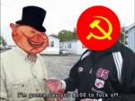 bourgeoisie capitalism fuck_off hammer_and_sickle hat meta:lowres money porky // 500x375 // 74KB