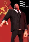 hammer_and_sickle heavy_(tf2) parody poster red_star team_fortress_2 vladimir_lenin // 828x1200 // 101KB