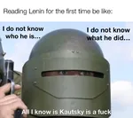 gun helmet karl_kautsky reading renegade vladimir_lenin weapon // 1200x1064 // 151KB