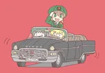 3girls anime car hammer_and_sickle military_uniform red_background russian_text salute simple_background soviet_union uniform vehicle // 700x489 // 45KB