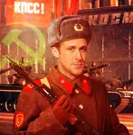 gun hammer_and_sickle kalashnikov rifle ryan_gosling soviet_union ushanka weapon // 1059x1080 // 472KB