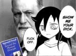 anime book dick fuck_off kuroki_tomoko manga meta:lowres sigmund_freud watashi_ga_motenai_no_wa_do_kangaetemo_omaera_ga_warui // 426x315 // 131KB