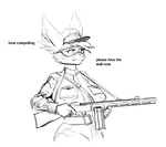 anthro breasts execution face_the_wall female firing_squad furry gun how_compelling large_breasts lineart mask ppsh-41 reaction_image rule_63 submachine_gun weapon zabivaka // 1500x1326 // 367KB