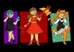 blaze_artist blue_eyes blue_hair brown_hair eceleb foxgirl ginger_hair green_eyes hammer_and_sickle lgbt magical_girl nikole_powell site:youtube transgender yuri // 1280x900 // 698KB