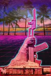 juche juchewave korea korea_dpr laborwave monument palm_tree vaporwave // 800x1200 // 213KB