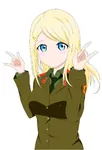 anime blonde_hair blue_eyes soviet_union uniform // 812x1200 // 98KB