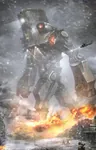 aircraft armata armored_fighting_vehicle cherno_alpha explosion fire helicopter jaeger mecha pacific_rim red_star robot soldier soviet_air_forces soviet_union star t-14 tank // 1240x1941 // 391KB