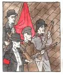 1919 art artist:the-black-cat flag gun meta:painting red_flag rifle russia weapon // 538x635 // 166KB