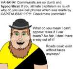 anarcho_capitalism anti_communism argument capitalism fedora hat iphone iphone_argument mobile_phone ms_paint neckbeard phone road taxation // 864x814 // 26KB