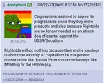 brazil capitalism conservatism consumerism corporation hans_hermann_hoppe ideology jordan_peterson mencius_moldbug meta:screencap pepe rainbow site:4chan soviet_union useful_idiot worship // 720x571 // 117KB