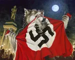 anthro art canine fascism flag furry mammal nazi werewolf yellow_eyes // 800x640 // 136KB