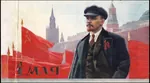 flag hammer_and_sickle hat may_day poster propaganda red_flag soviet_union vladimir_lenin // 620x344 // 210KB