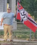 aryan cringe fascism flag glasses meta:photo nazi obesity reactionary site:pol soyjak swastika wojak // 511x611 // 526KB