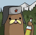 alcohol bottle gondola red_star star ushanka vodka // 540x522 // 31KB